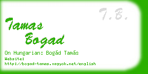 tamas bogad business card